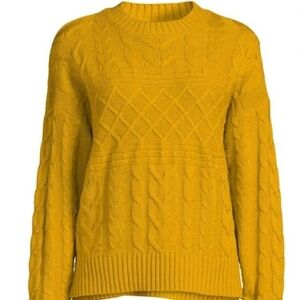 Time and Tru Mustard Cable Knit Sweater